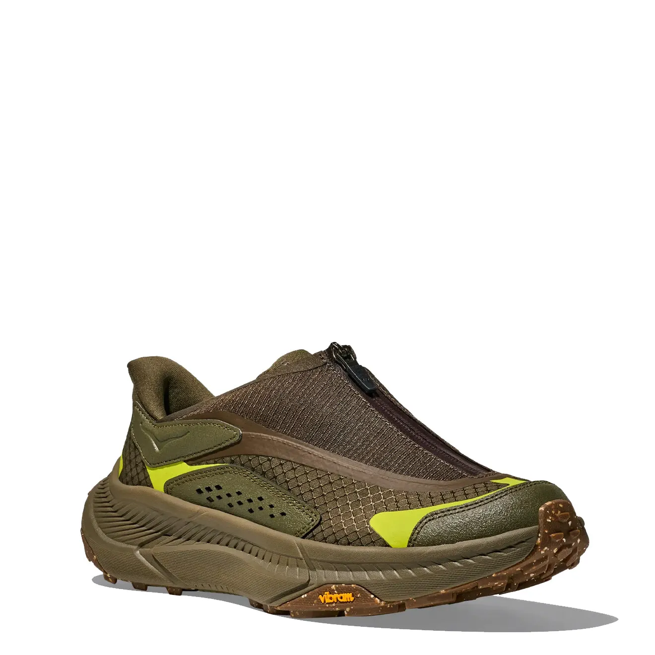 Hoka Project Transport Trainer Deep Umber / Antique Olive Slip Resistant Modern Commuters Lace Up