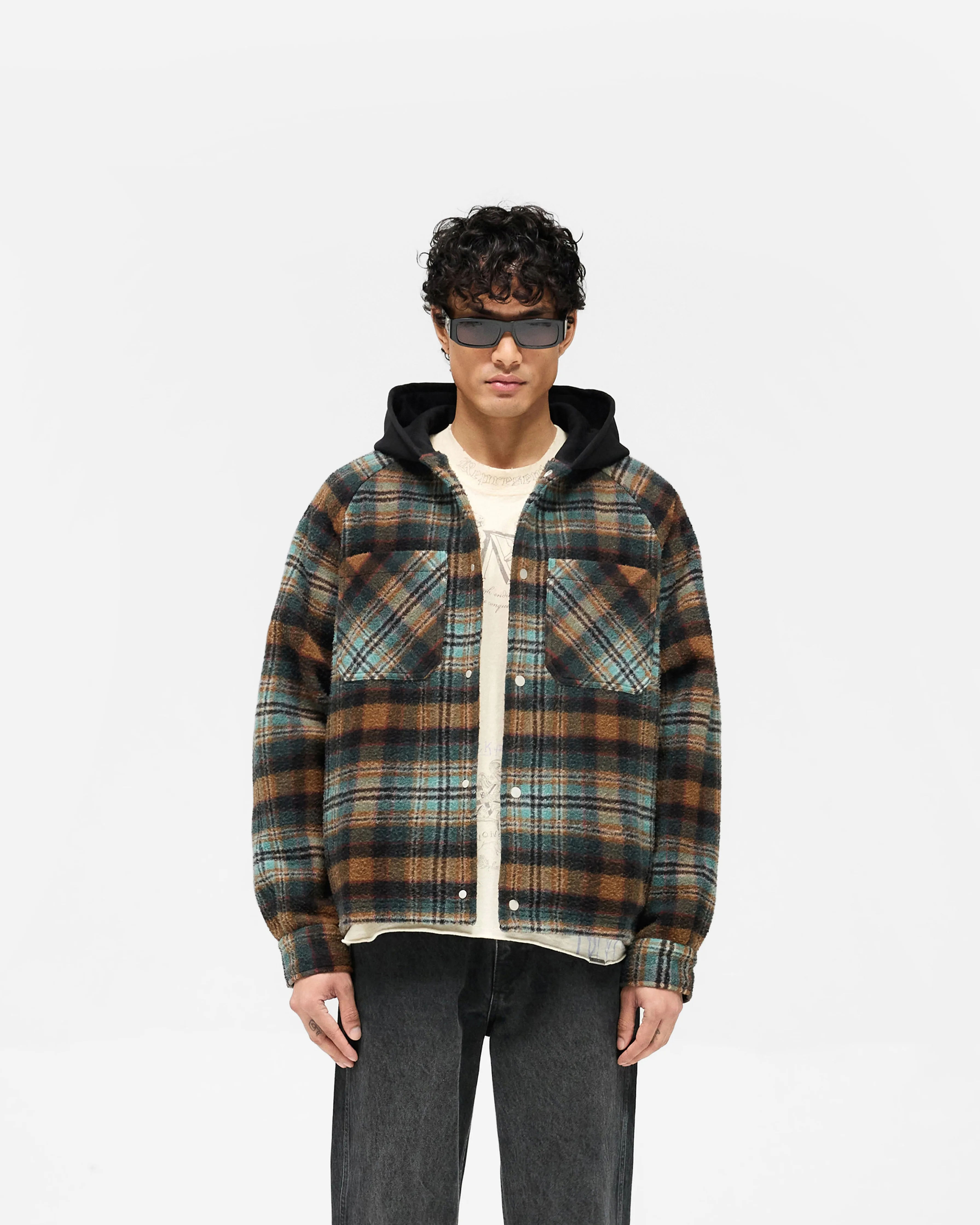 Hooded Overshirt - Check Lounge Comfort Perfect Fit