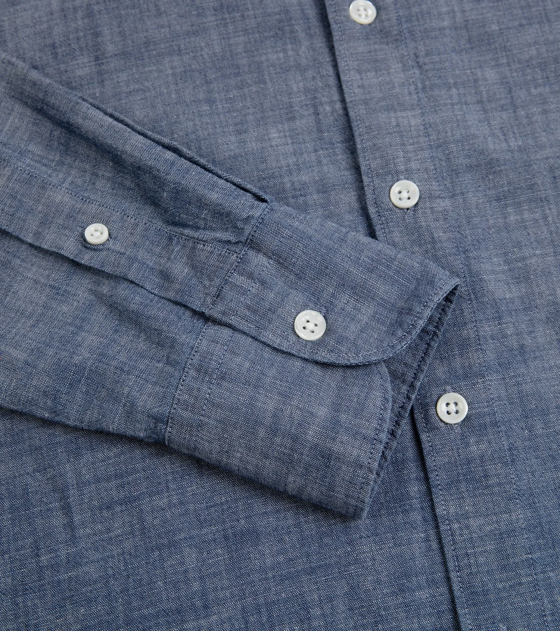 Trunk Austin Japanese Chambray Shirt: Dark Blue Organic Cotton