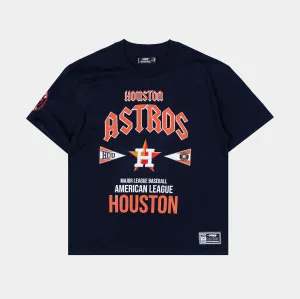 sporty and comfortable Perfect For Relaxing Houston Astros City Tour Drop Shoulder Mens Short Sleeve Shirt (Black)
