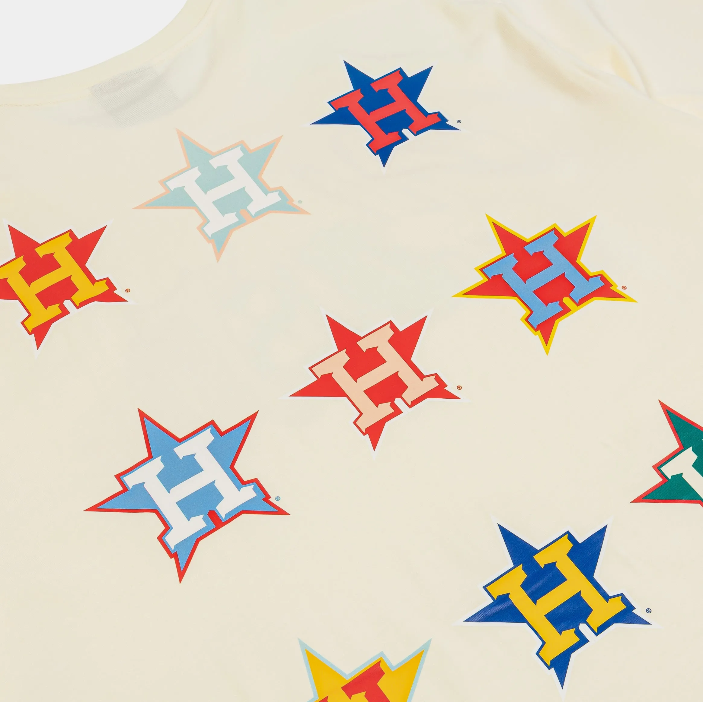 Men's Breezy Comfort Houston Astros Life Graphic Mens Short Sleeve Shirt (Beige/Multi)