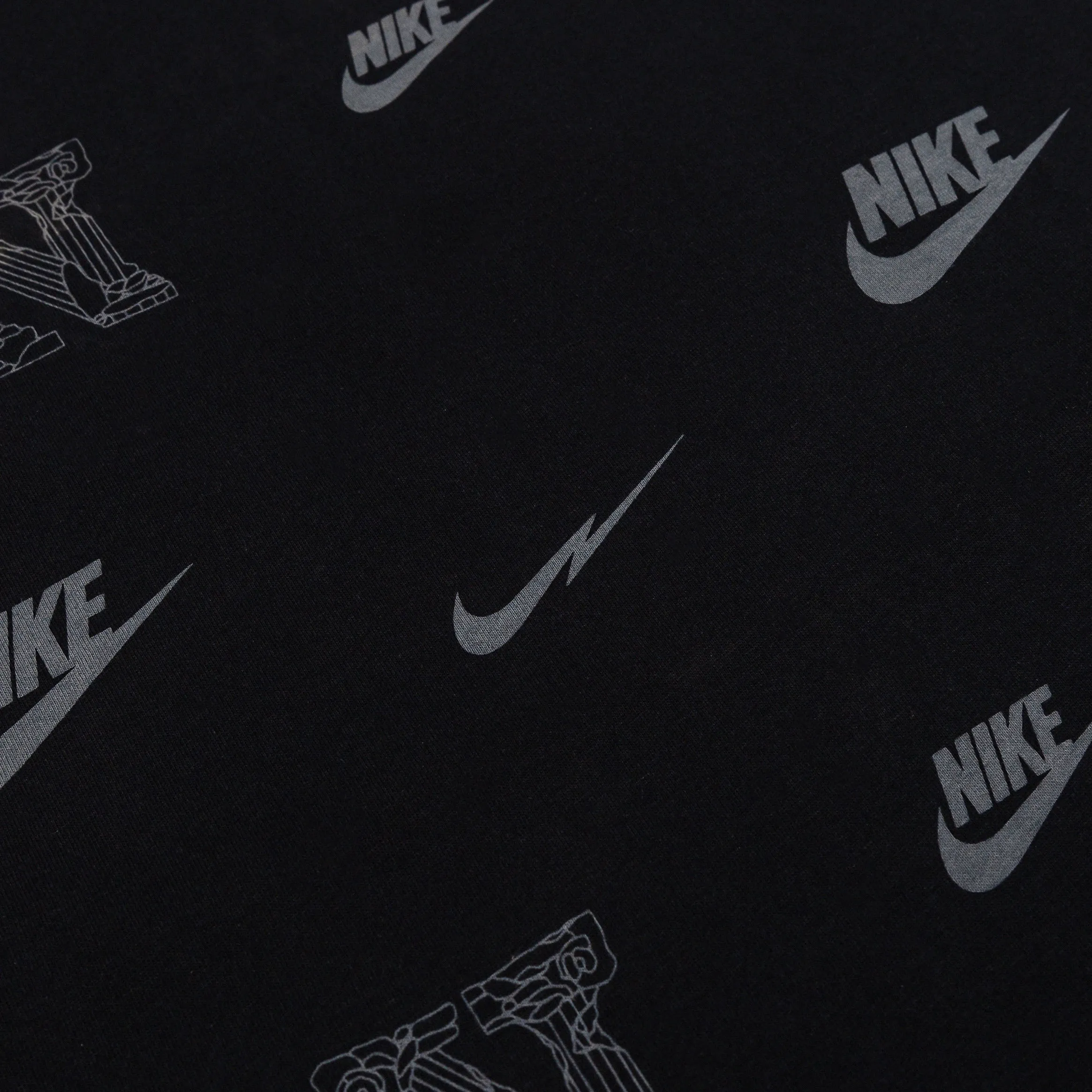 NSW All Over Print Graphic Mens Short Sleeve Shirt (Black/White) Retro Lightweight Fabric