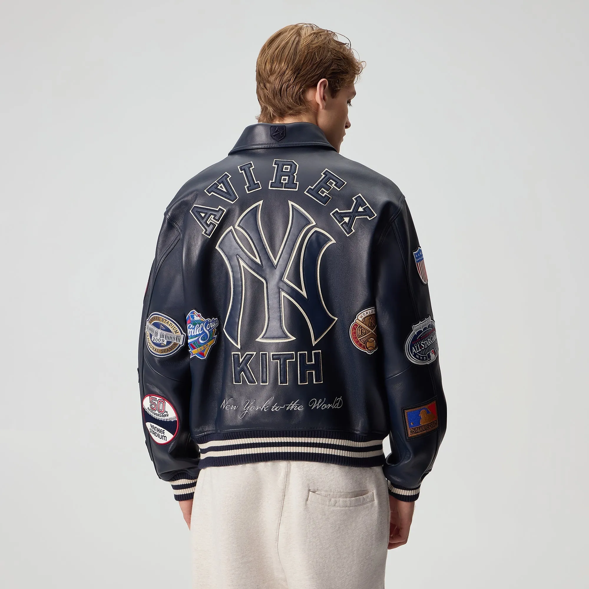 Flexible Comfort Kith & AVIREX for the New York Yankees Leather Jacket - Nocturnal