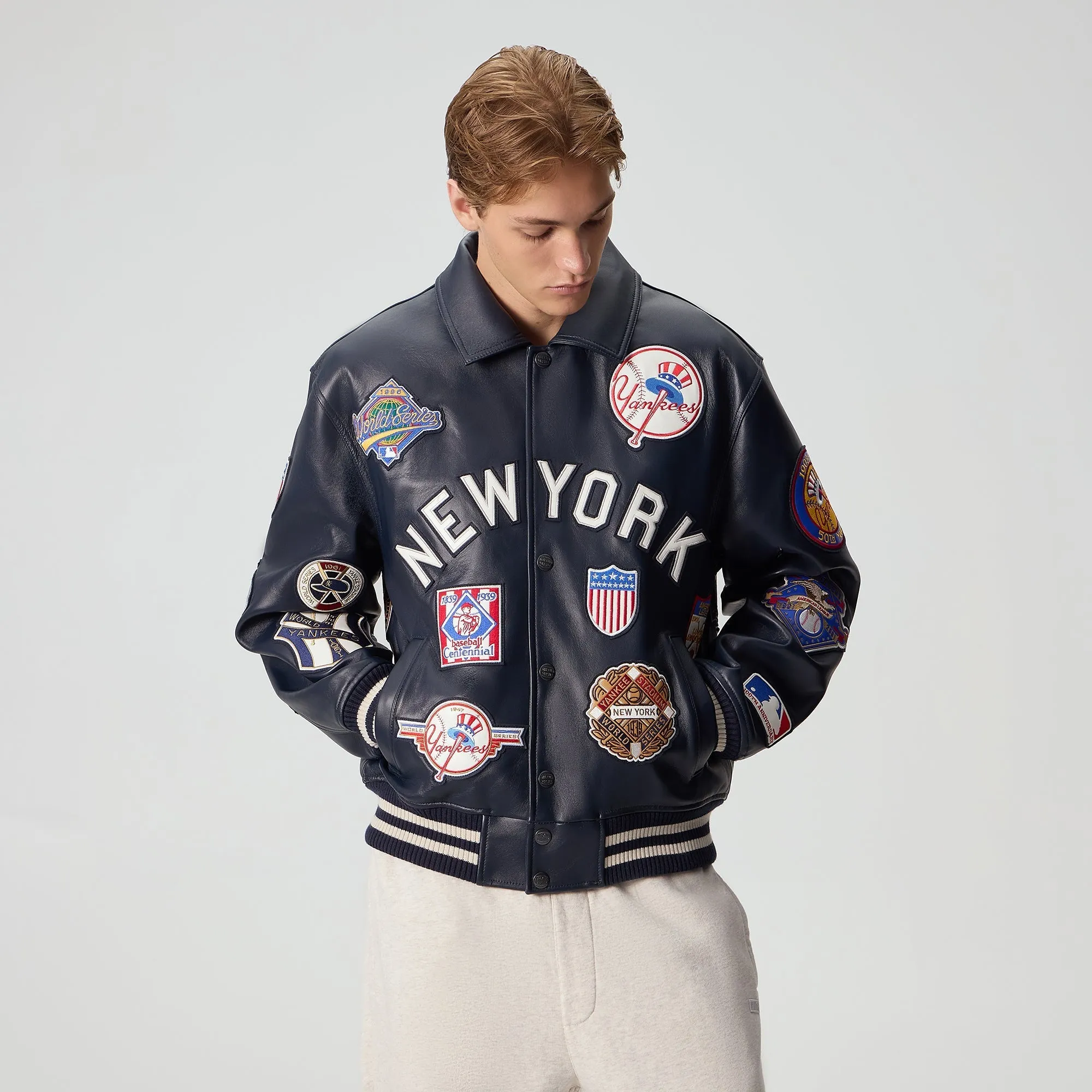 Kith & AVIREX for the New York Yankees Leather Jacket - Nocturnal Airy Layer Fit Soft Interior Coating