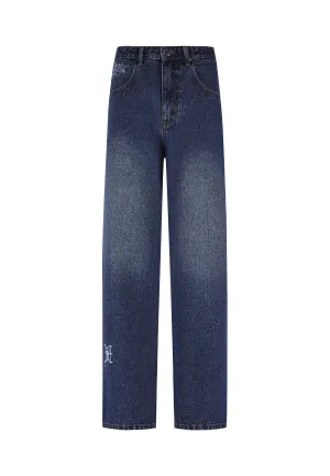 Versatile Comfort Mens Exploding Skull Xxtra Denim Trousers Jeans - Indigo