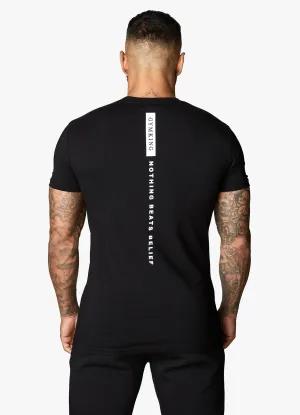 Gym King Nothing Beats Belief Tee - Black/White Sporty Design Beach relaxation