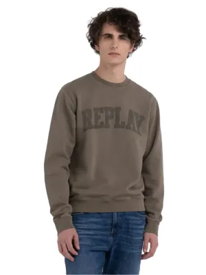 ID80204-Replay Khaki Logo Sweatshirt Core Fit