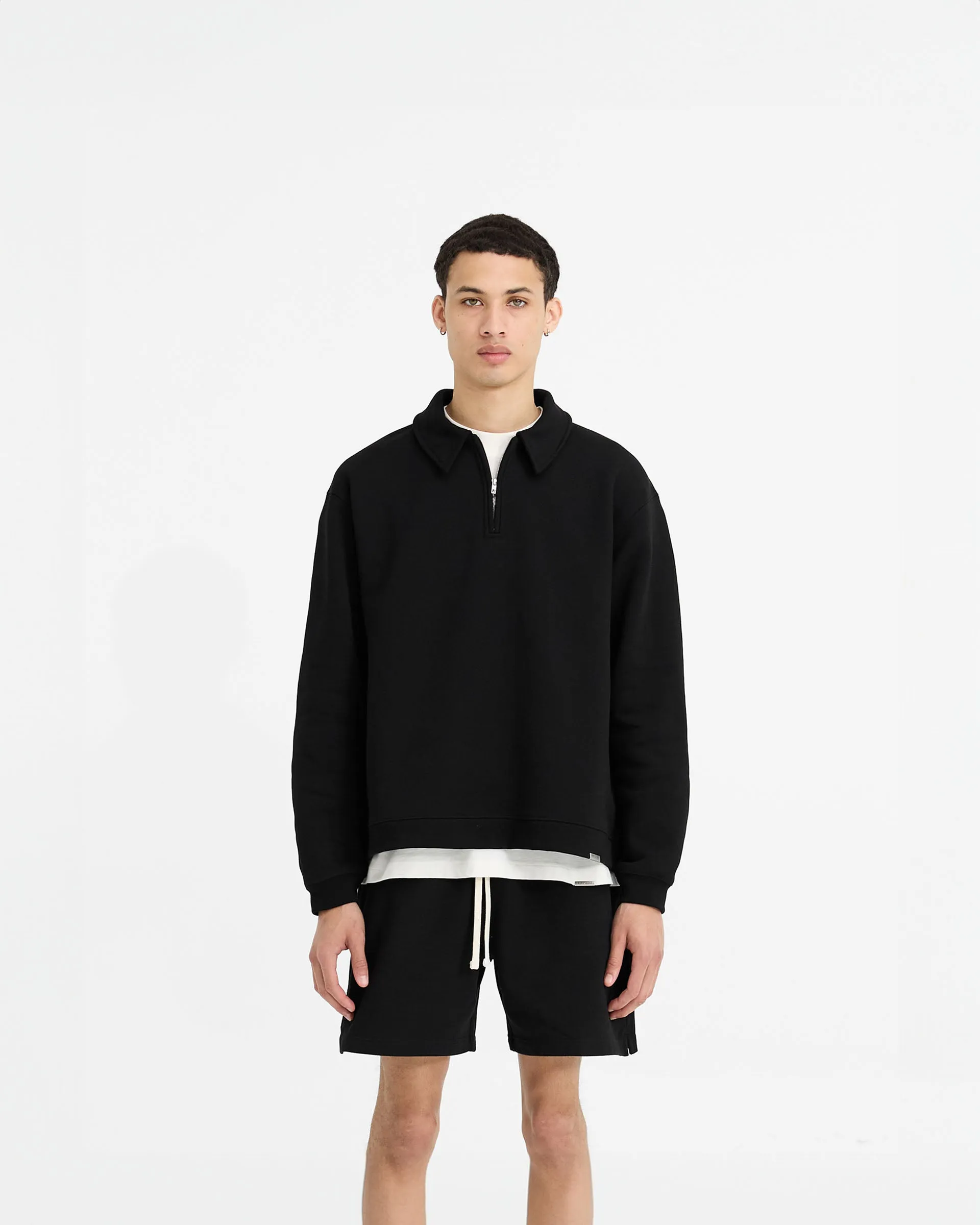 Initial Boxy Quarter Zip - Black product ethnic authenticity