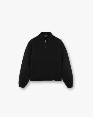 Initial Boxy Quarter Zip - Black Versatile Design