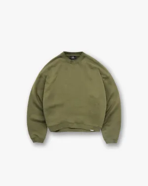 Initial Boxy Sweater - Army Green product promotion