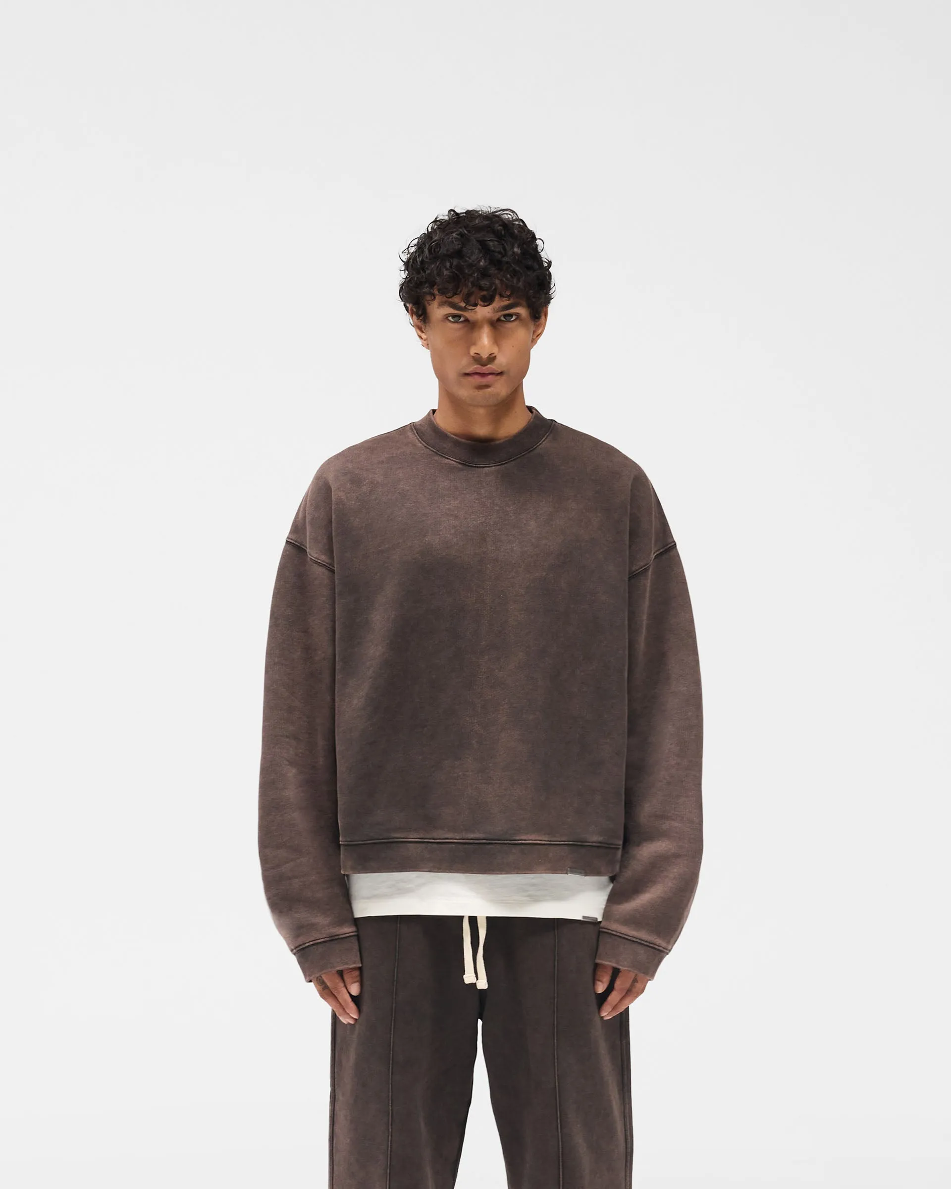 product availability Initial Boxy Sweater - Coffee
