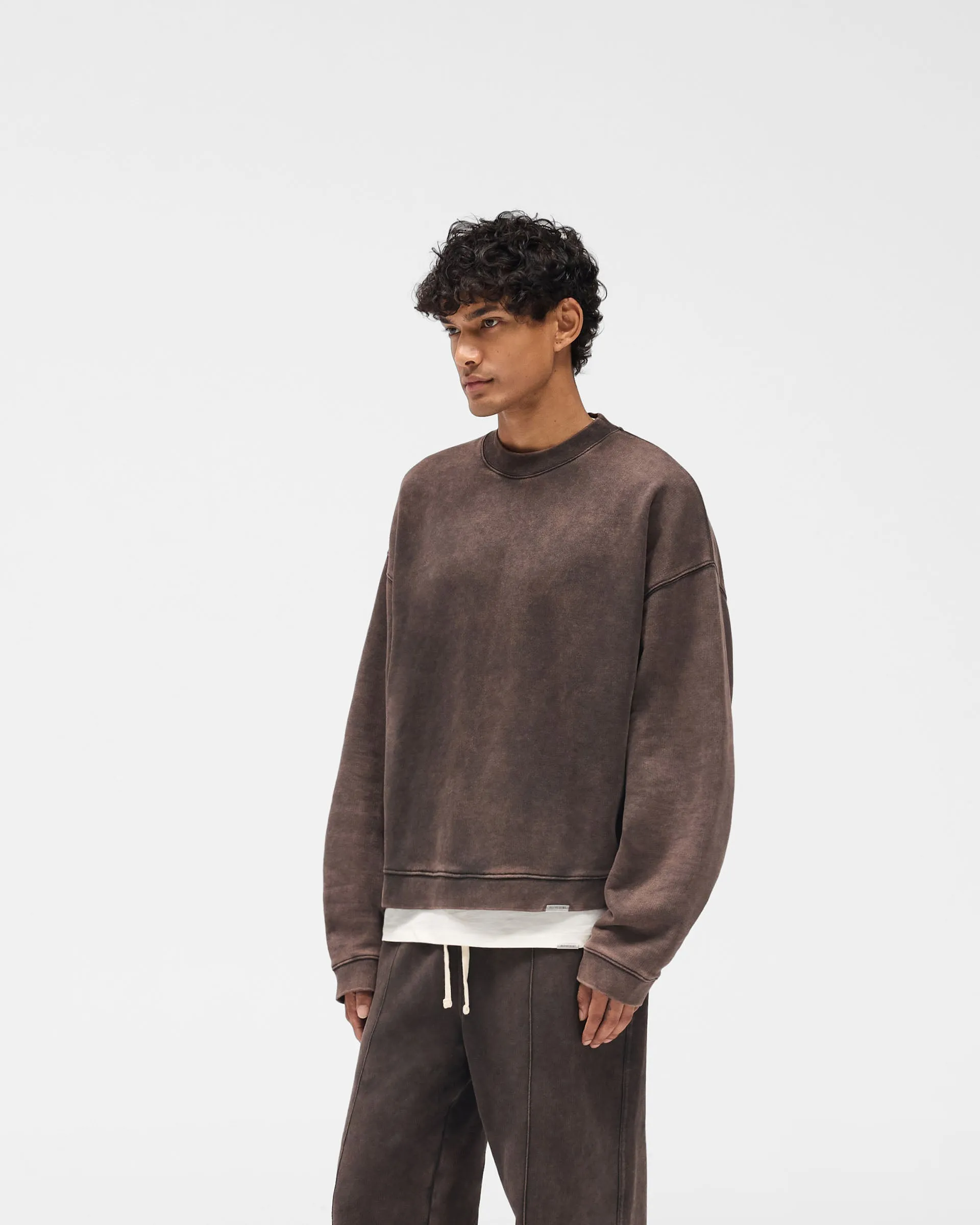 Initial Boxy Sweater - Coffee crew neck