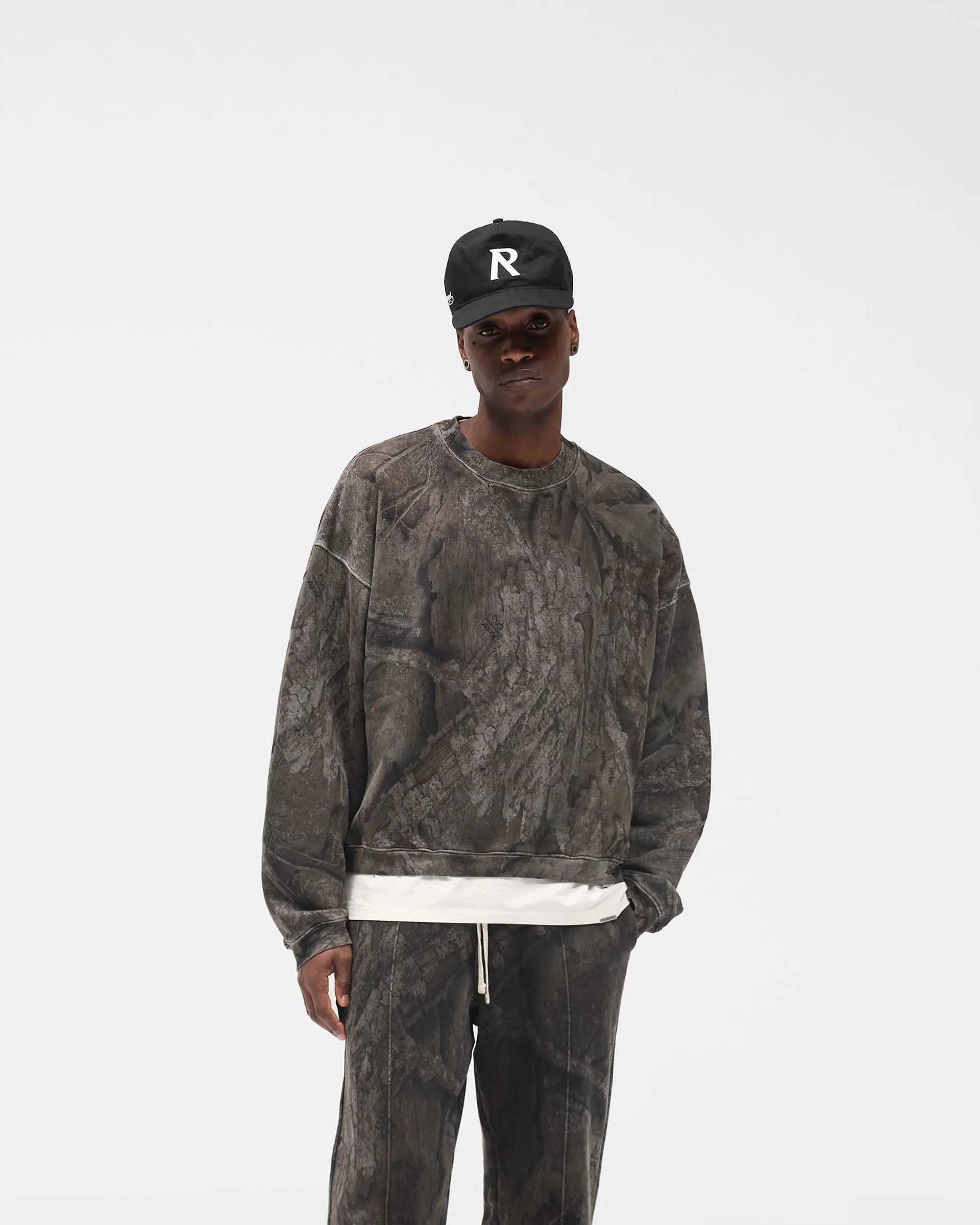 Initial Overdye Realtree? Boxy Sweater - Overdyed Black product office appropriate professionalism Soft Layers