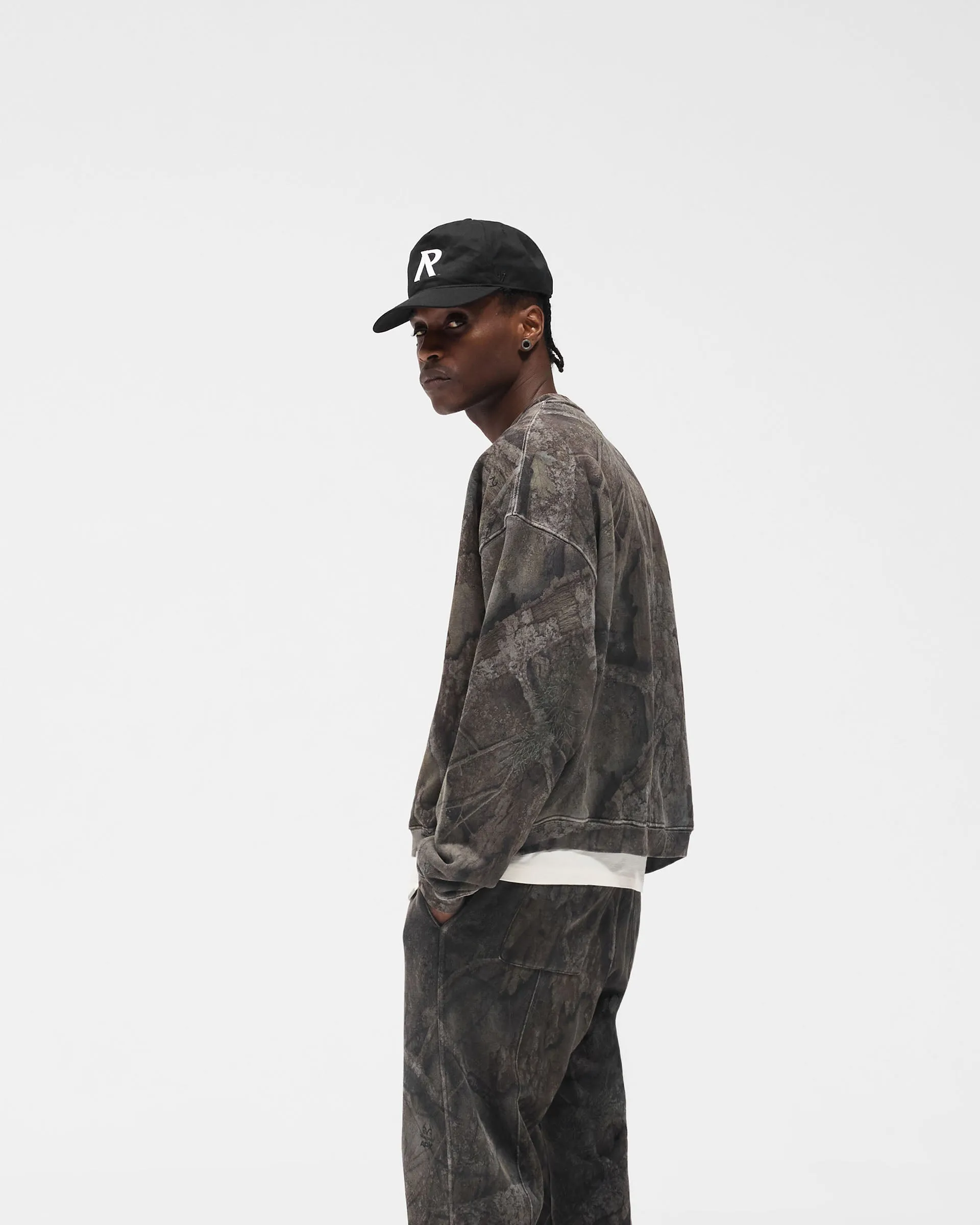 Initial Overdye Realtree? Boxy Sweater - Overdyed Black Practical clothing