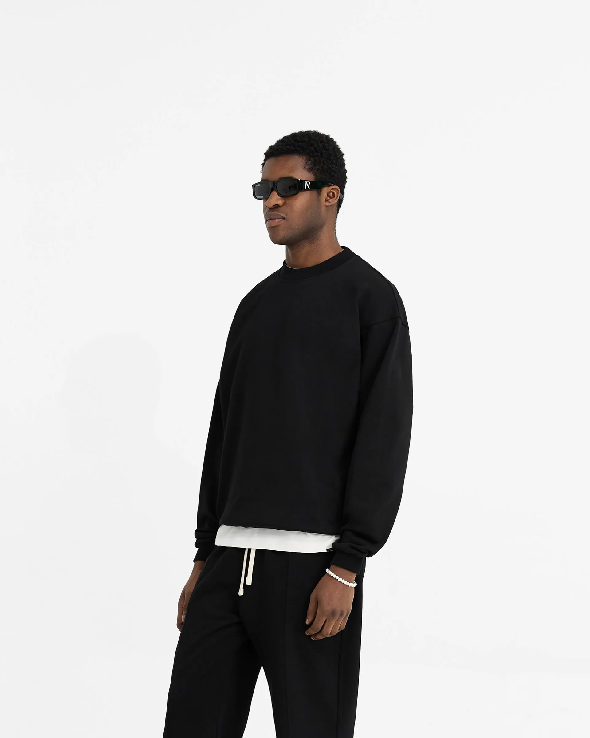 Initial Oversized Sweater - Black Brand Identity All-Day Wear