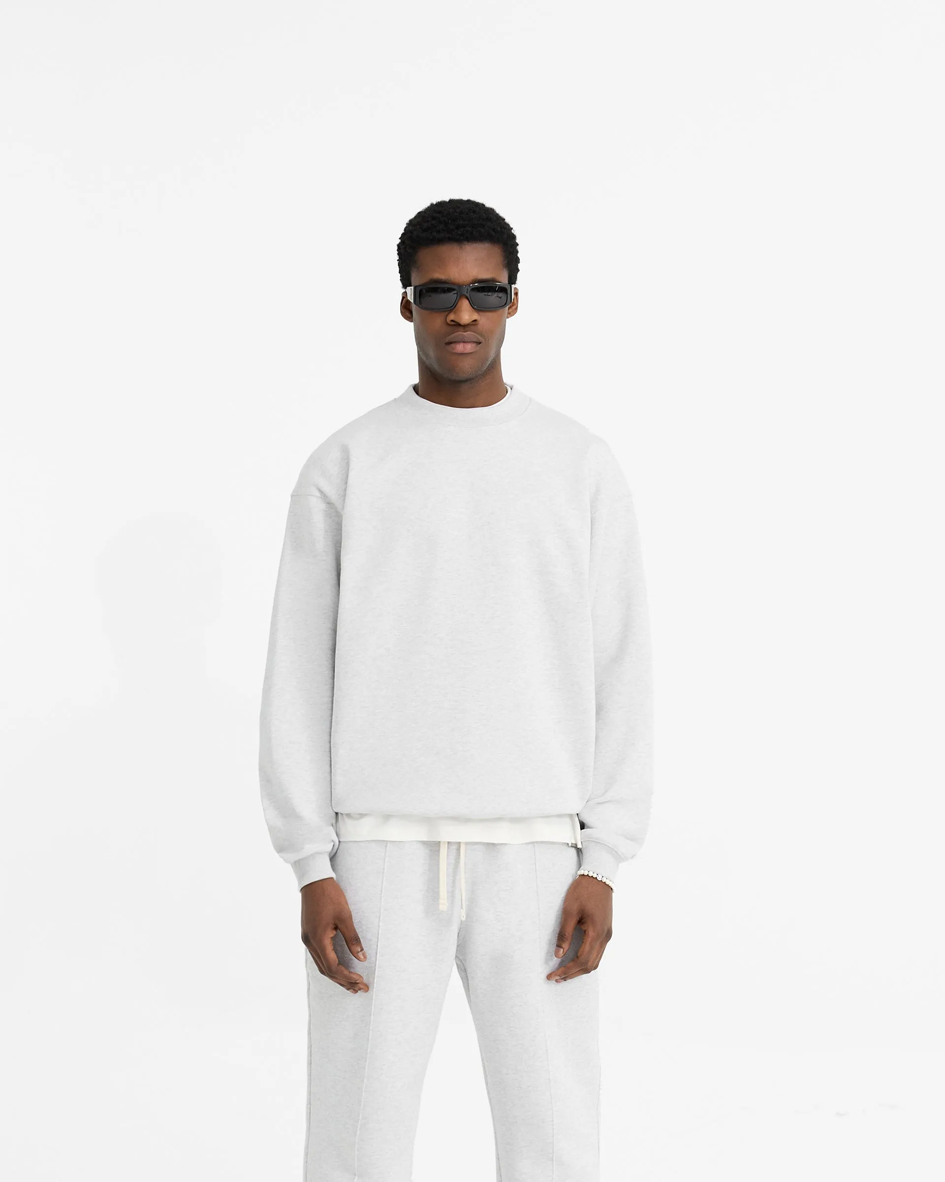 Classic Relaxed product sale Initial Oversized Sweater - Ice Grey Marl