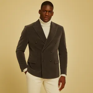 Waterproof Zipper Abrasion Proof Edging Inserch BL- 502 Dobuled Breasted Blazer Grey