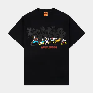 Disney Mickey and Friends By Shoe Palace Don't Look Back Mens Short Sleeve Shirt (Black/Red) Soft and Stylish Side Vent Design