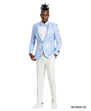 Tazzio MJ363S/02 Slim Fit Jacket Sky/Silver Camo Print
