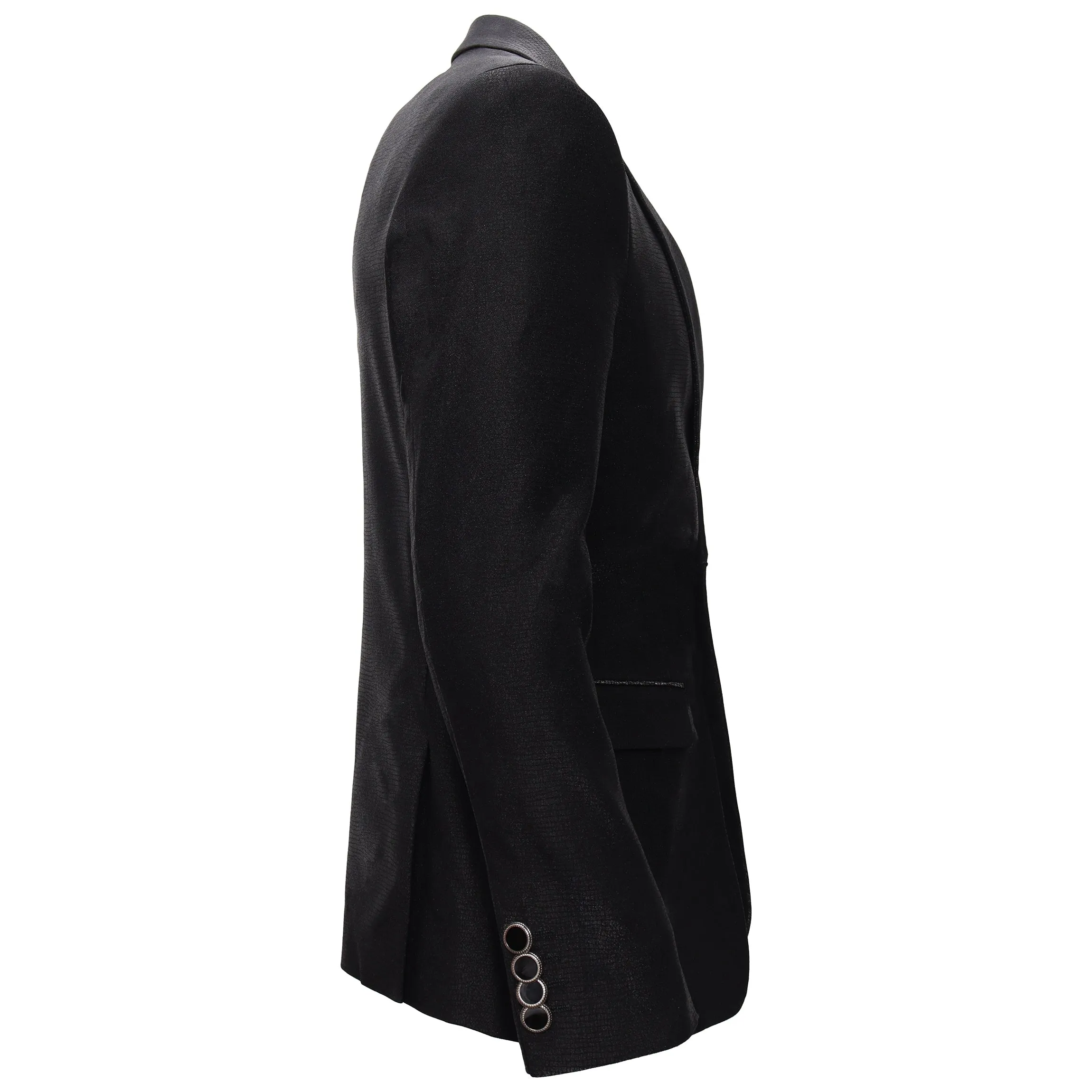 Silicone Grip Trim Iron Edge blazer BLACK