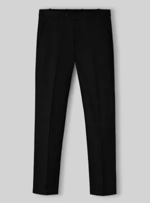 Sporty Layer Move Friendly Italian Black Herringbone Cotton Pants