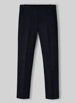 Neutral Style Italian Blue Herringbone Cotton Pants