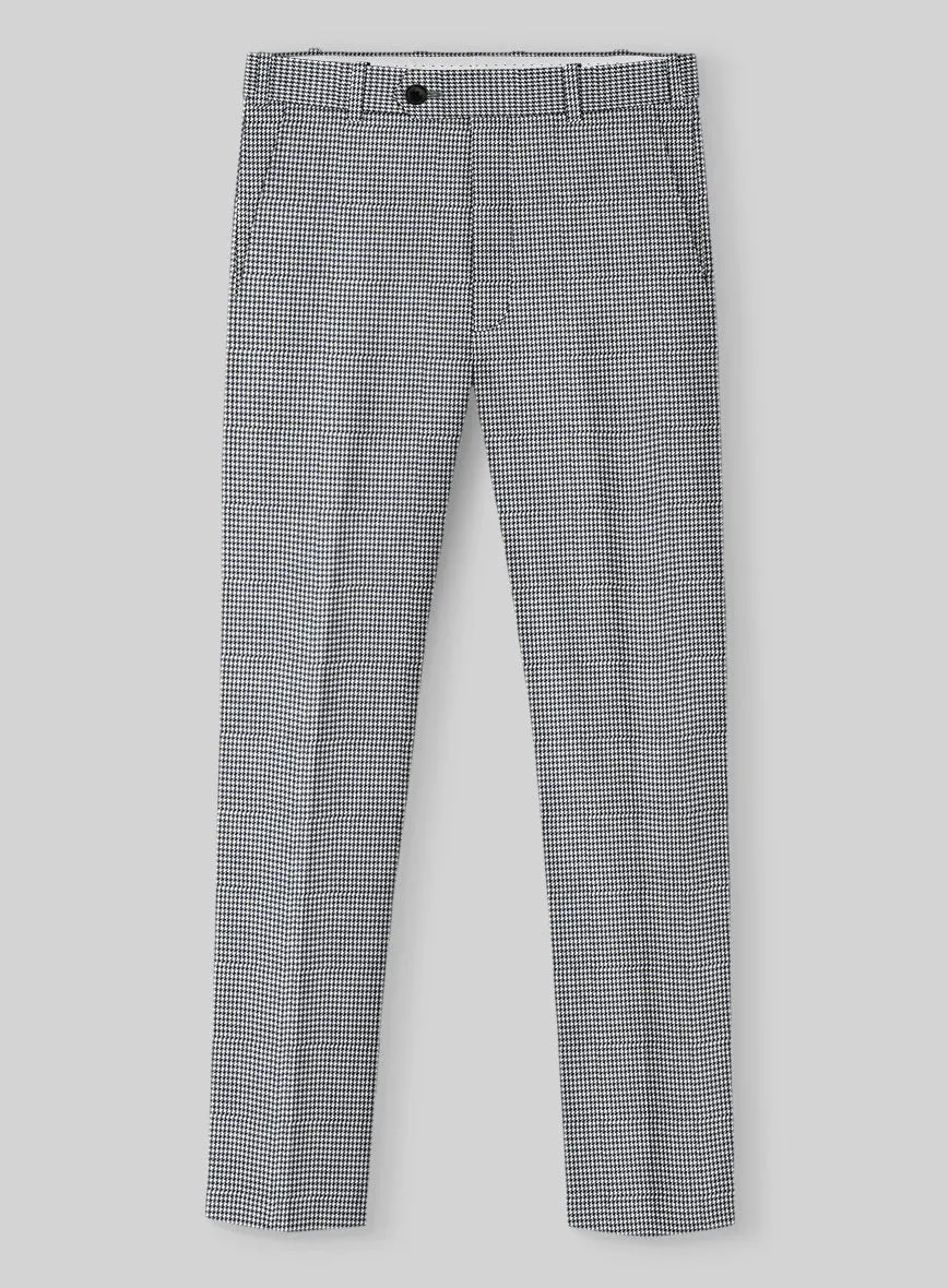 Timeless Comfort Fit Reinforced Pockets Italian Cotton Houndstooth Isla Pants