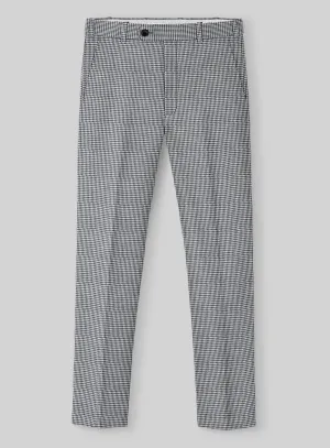 Timeless Comfort Fit Reinforced Pockets Italian Cotton Houndstooth Isla Pants