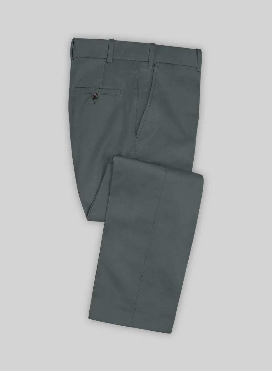 Italian Gray Cotton Stretch Pants Sleek lines