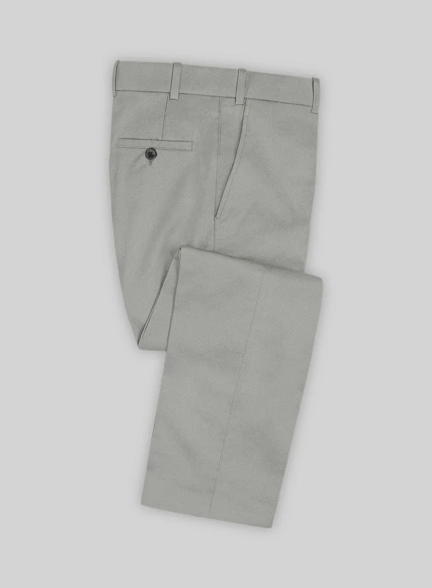 Multi Panel Construction Durable Twill Italian Petrol Gray Cotton Stretch Pants
