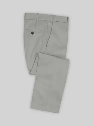 Multi Panel Construction Durable Twill Italian Petrol Gray Cotton Stretch Pants