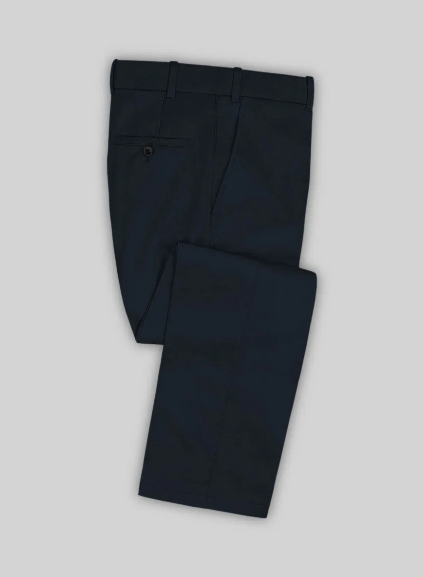 Gripper Waistband Basic Stretch Italian Sapphire Blue Cotton Stretch Pants