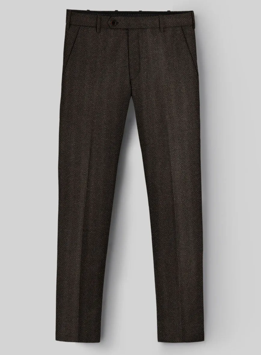 Italian Wool Herringbone Sortez Pants Hypoallergenic fabric