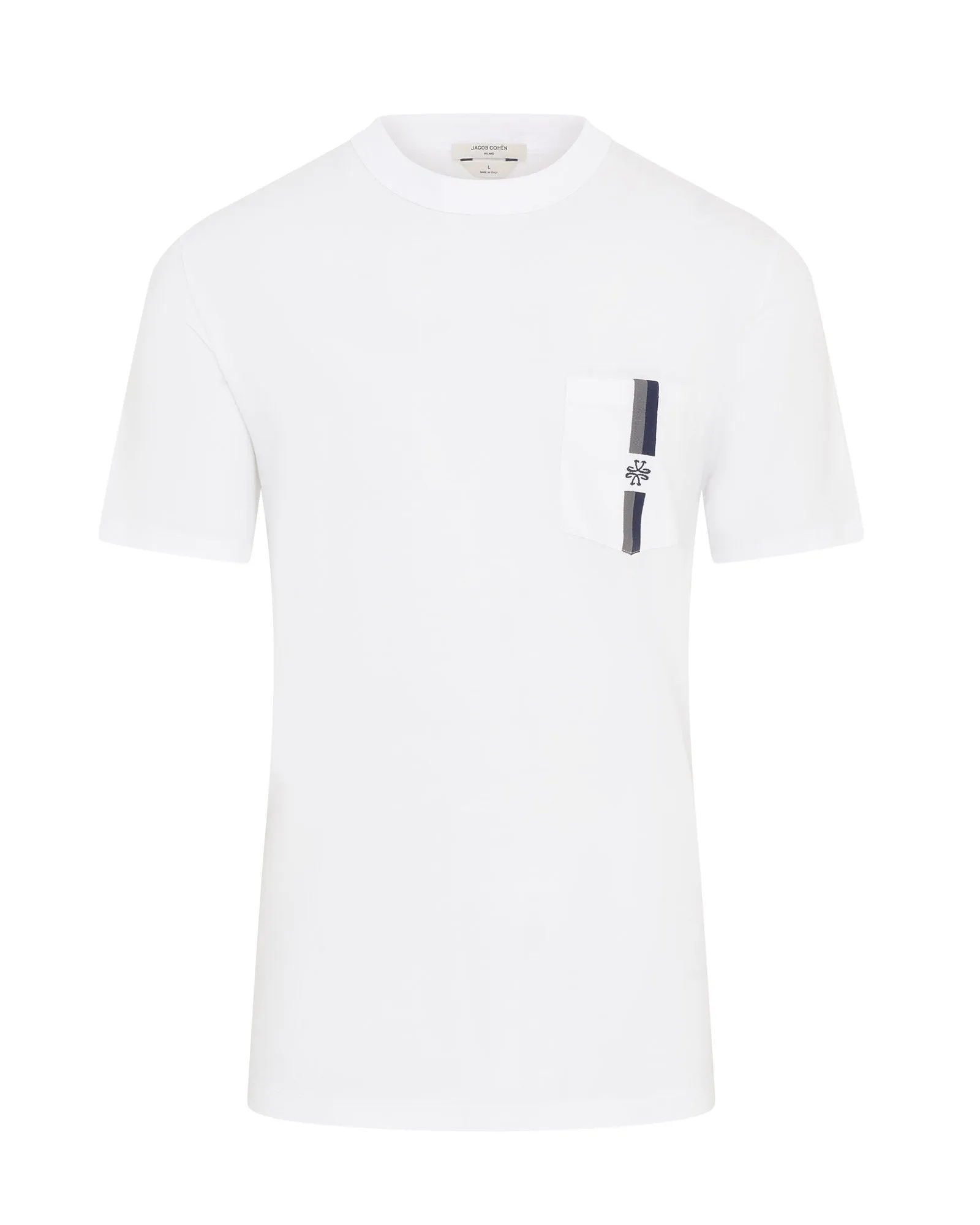 Jacob Cohen Short Sleeve Pocket Crest Cotton T-shirt (White) Cozy Essentials