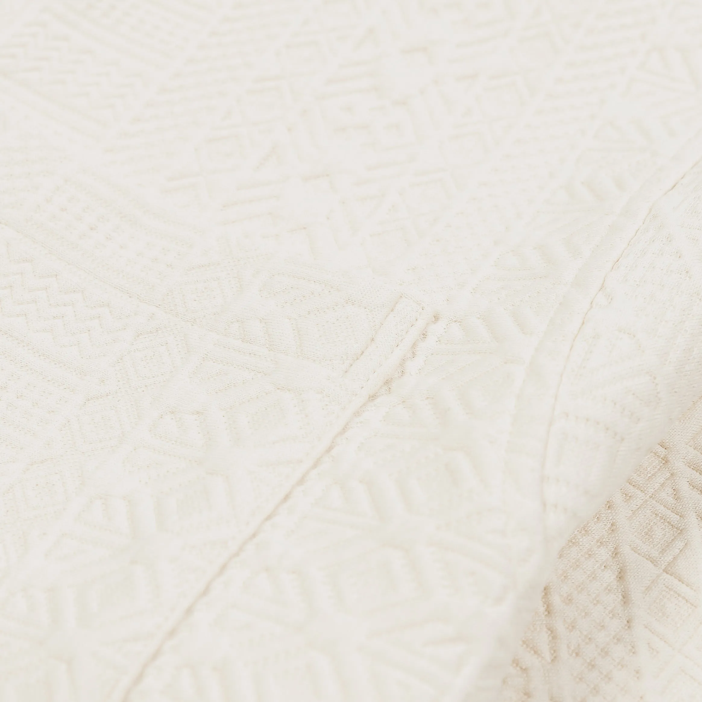 Jacquard Ornate Printed Mens Short Sleeve Shirt (Cream) Cool Style