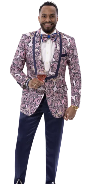 Kent & Park J186 Slim Fit Blazer Navy/Pink Tear Resistant Panels ReinforcedSeams