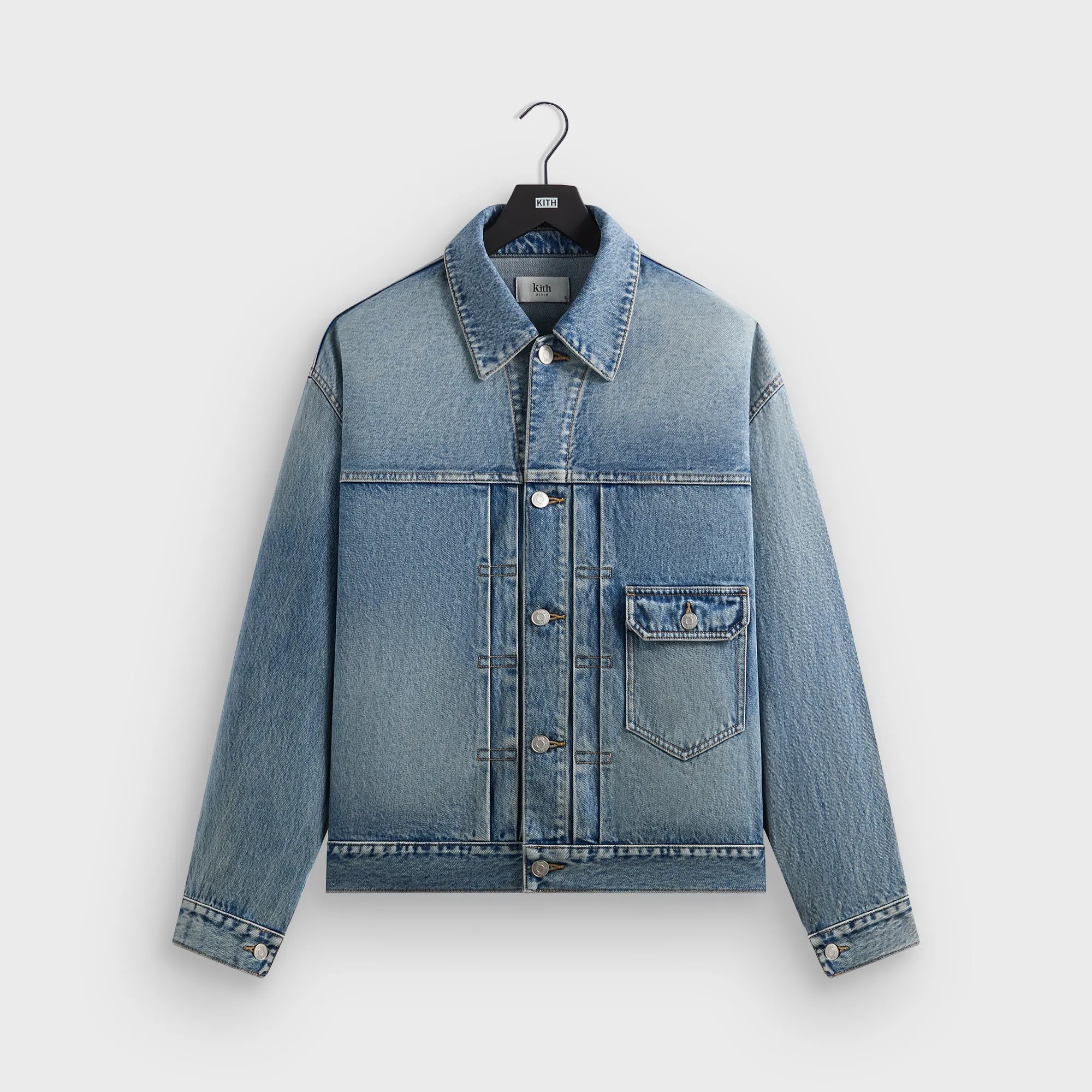 Compact Storage Chill Look Kith Alonzo Denim Jacket - Mid Indigo