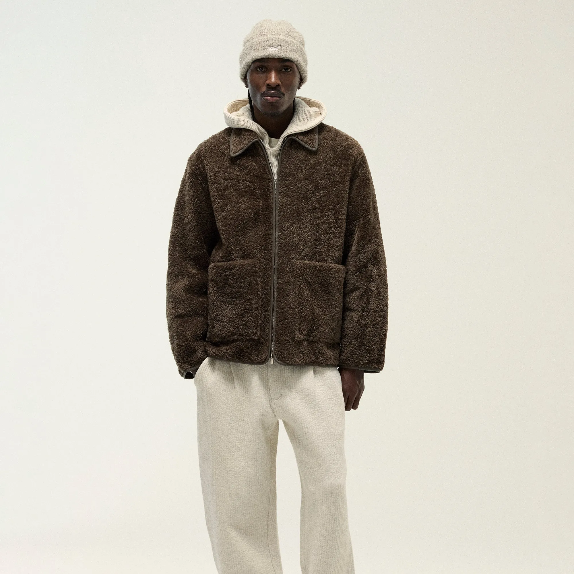 Faux Fur Collar Kith Archer Shearling Jacket - Silo