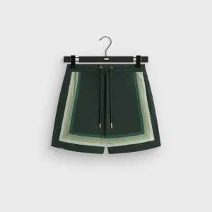 Layered Hem Detail Sport Style Fit Kith Border Stripe Active Short - Stadium