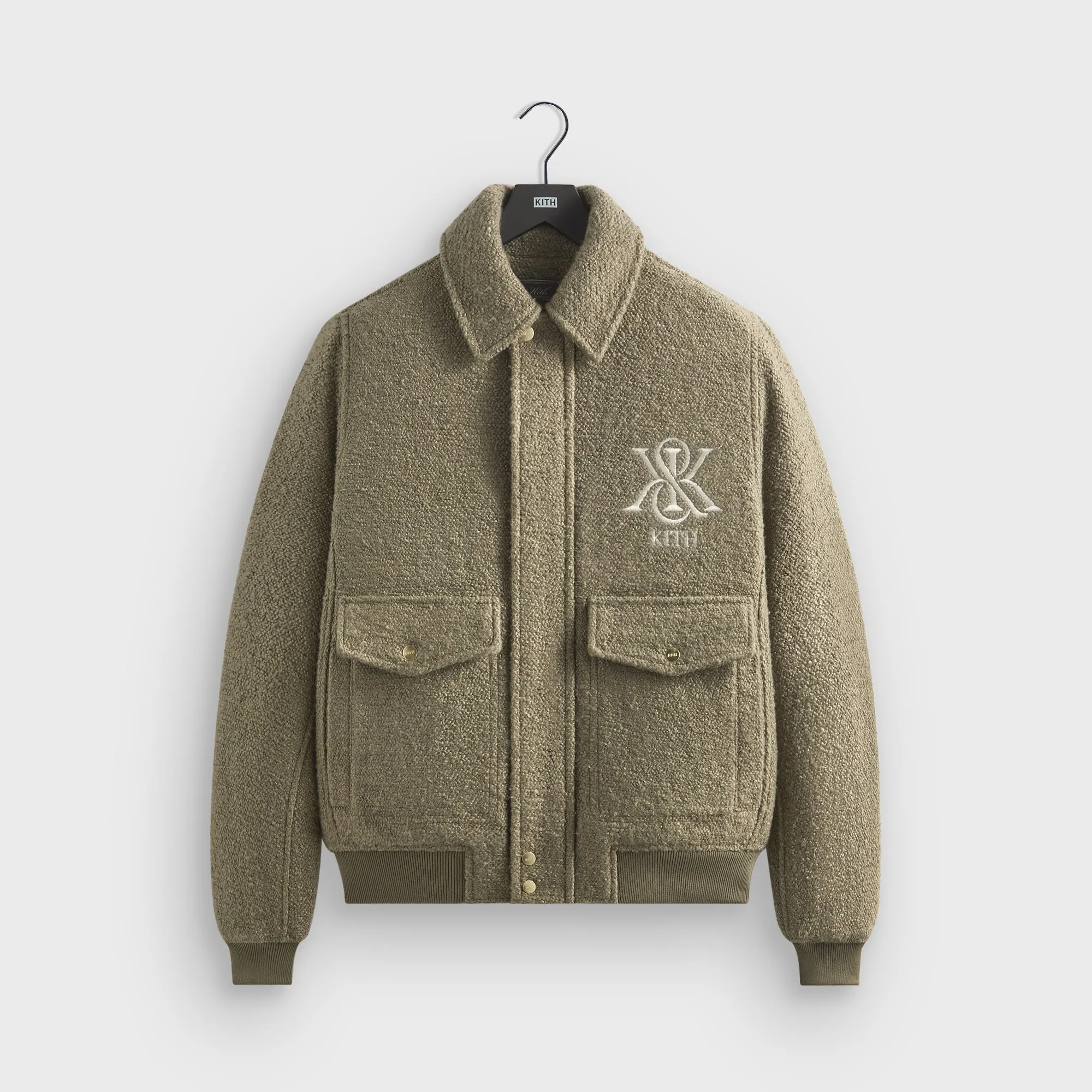 SlimSilhouette Kith Boucle Hawthorne Flight Jacket - Palomino