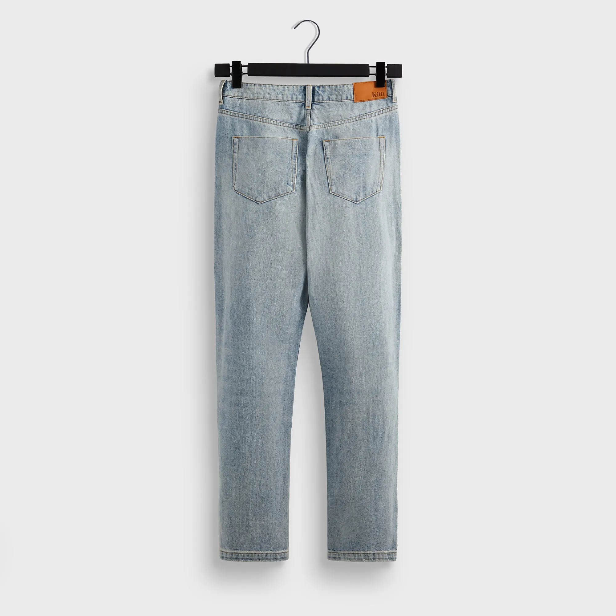 Comfortable Waistband Clean Aesthetic Kith Centre Straight Jean - Light Indigo