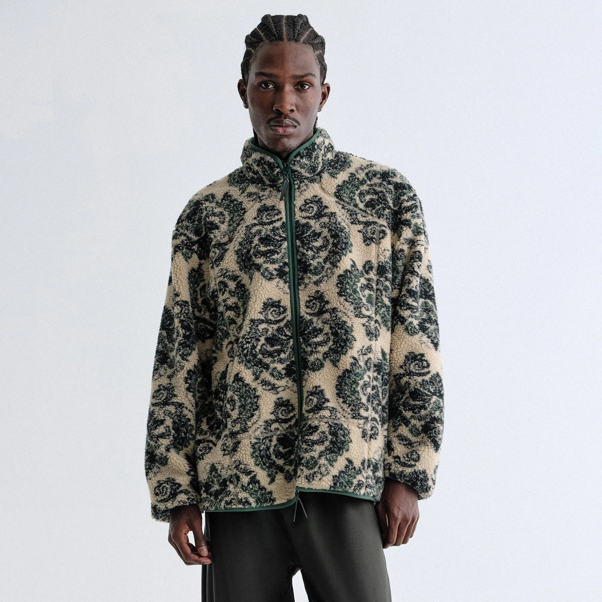 Lightweight Comfort Stylish Chill Piece Kith Damask Floral Sherpa Harper Jacket - Eternal
