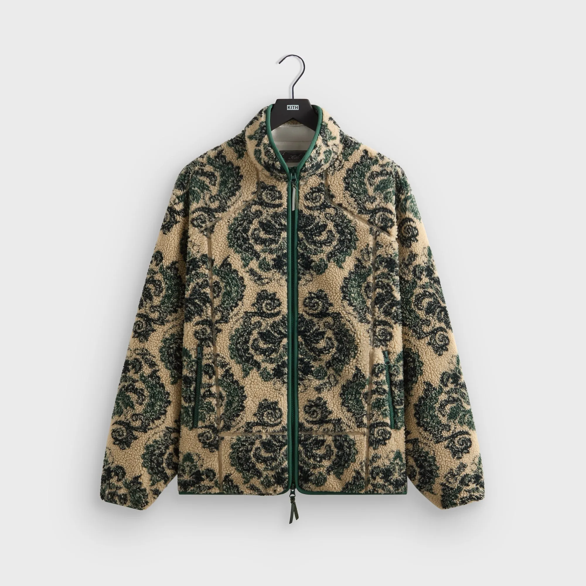Kith Damask Floral Sherpa Harper Jacket - Eternal Contrast Stitch Reinforced Elbow Padding