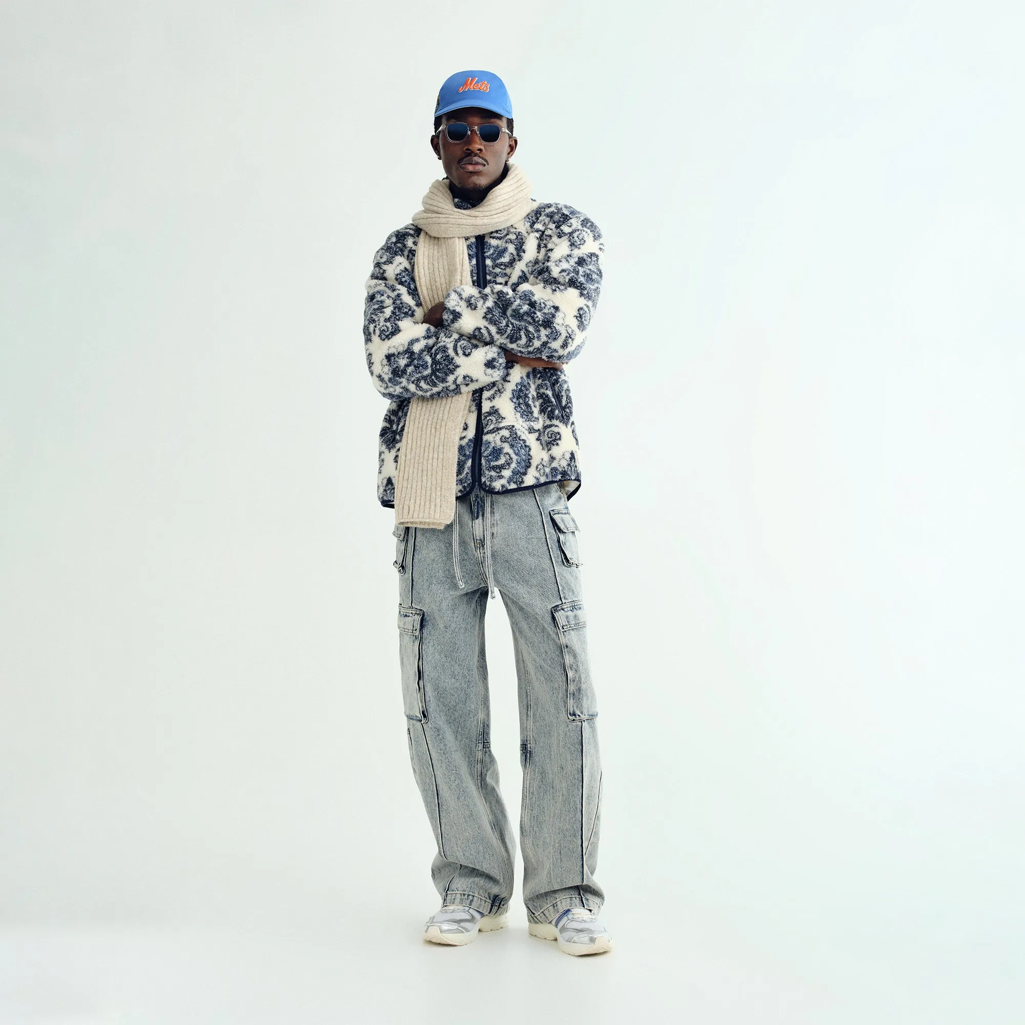 Kith Damask Floral Sherpa Harper Jacket - Sandrift Crisp Layer Autumn Layers