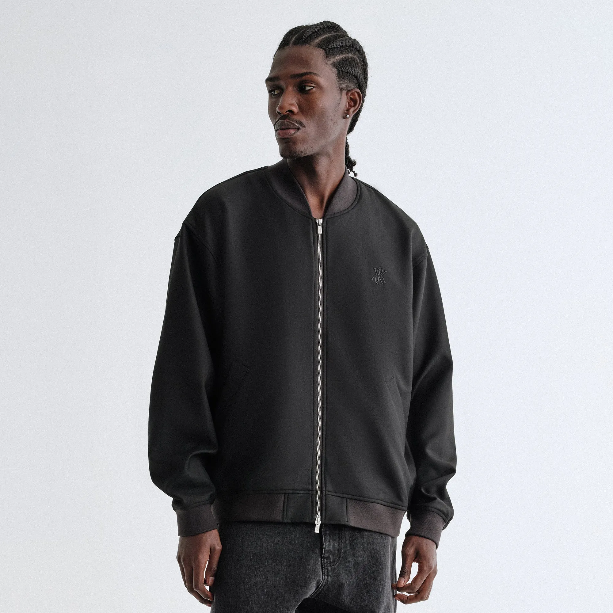 Multi Pocket Functionality Kith Double Weave Avery Bomber Jacket - Black
