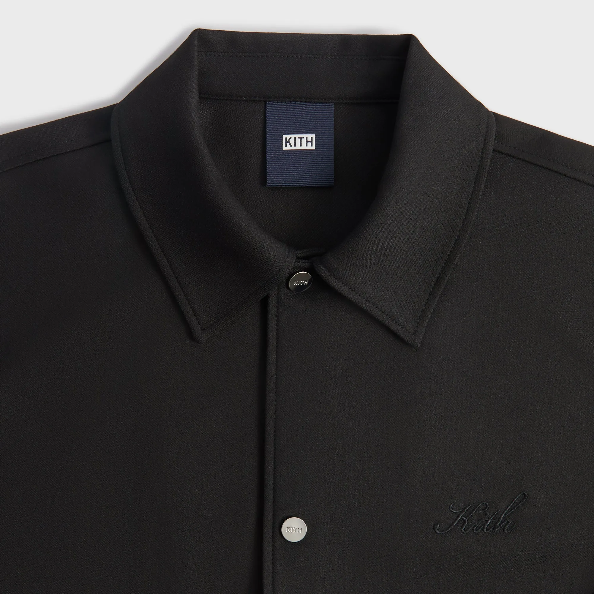 Kith Double Weave Coaches Jacket - Black Adjustable Drawstring Waist