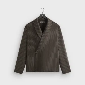 Compact Storage Zippered Vents Kith Double Weave Long Sleeve Thompson Crossover Shirt - Kindling