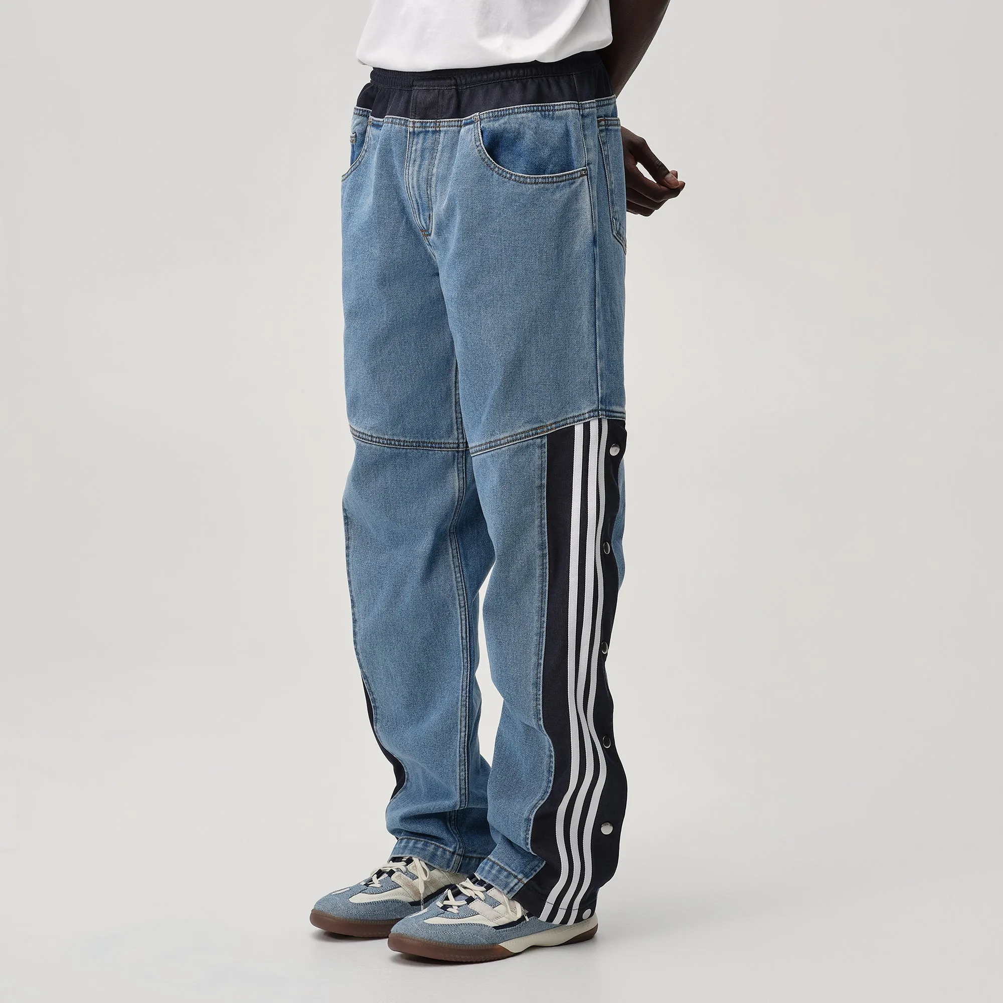 Minimal Fading Kith for adidas Football Denim Pant - Blue