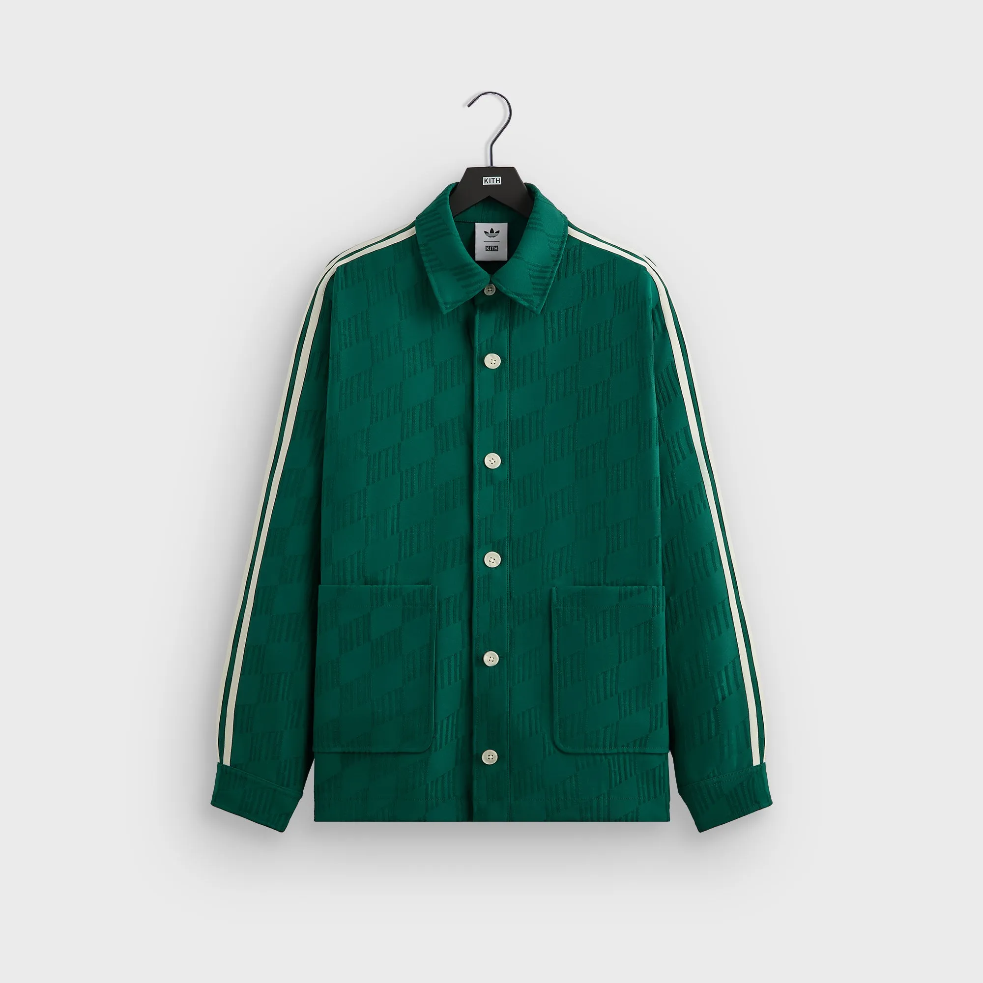 Kith for adidas Football Jacquard Overshirt - Green AdjustableHood