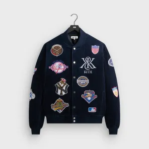 Breathable Lining Design Kith for the New York Yankees Corduroy Avery Bomber Jacket - Nocturnal